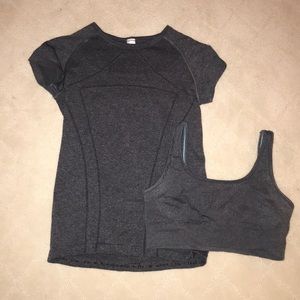 Gray ivivva top and matching bra size 12